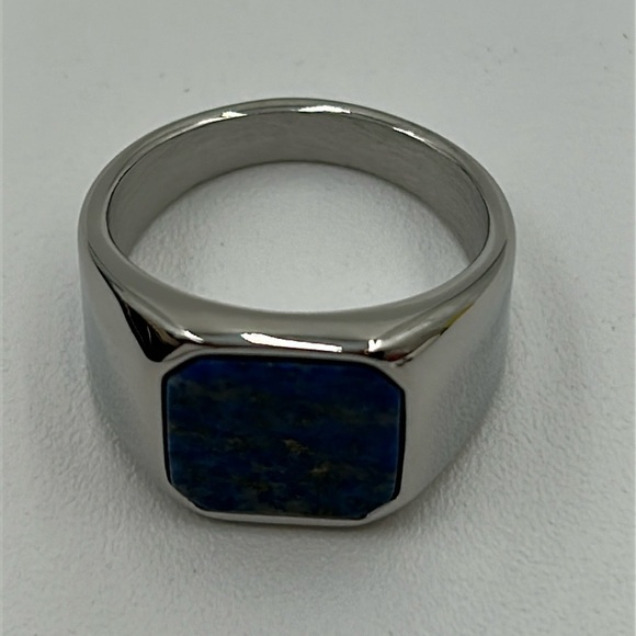 1849- Lapis Lazuli Natural Gemstone Handmade Men's Ring Size 10.5 NWT - Picture 3 of 8